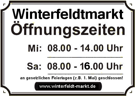 Öffnungszeiten Winterfeldtmarkt auf dem Winterfeldtplatz